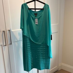 Cartise Women's Asymmetrical Turquoise Dress